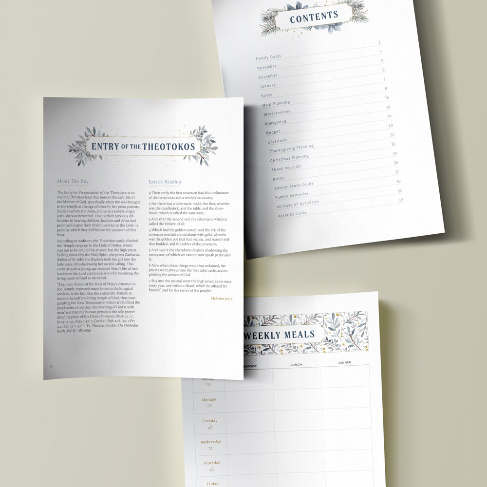 Holly & Ivy Orthodox Advent Planner | Old Calendar PDF